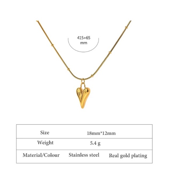 💛18K gold plated heart necklace - Picture 3 of 5